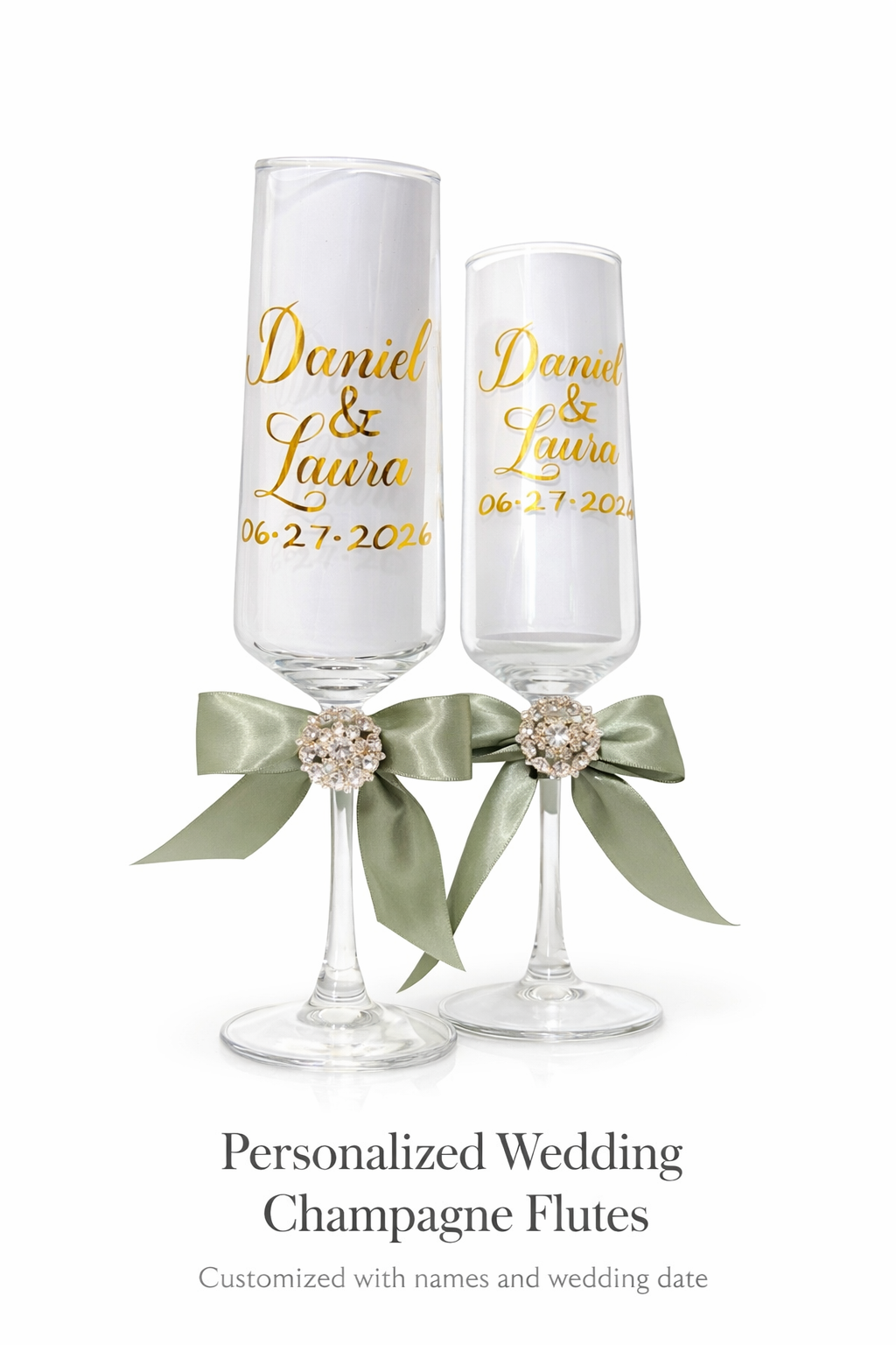 Personalized Wedding Champagne Flutes